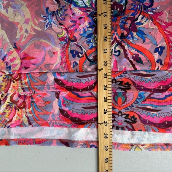 Soft Surroundings Reyes Tunic Top Size L Pink Floral Paisley Art to wear - Picture 7 of 7